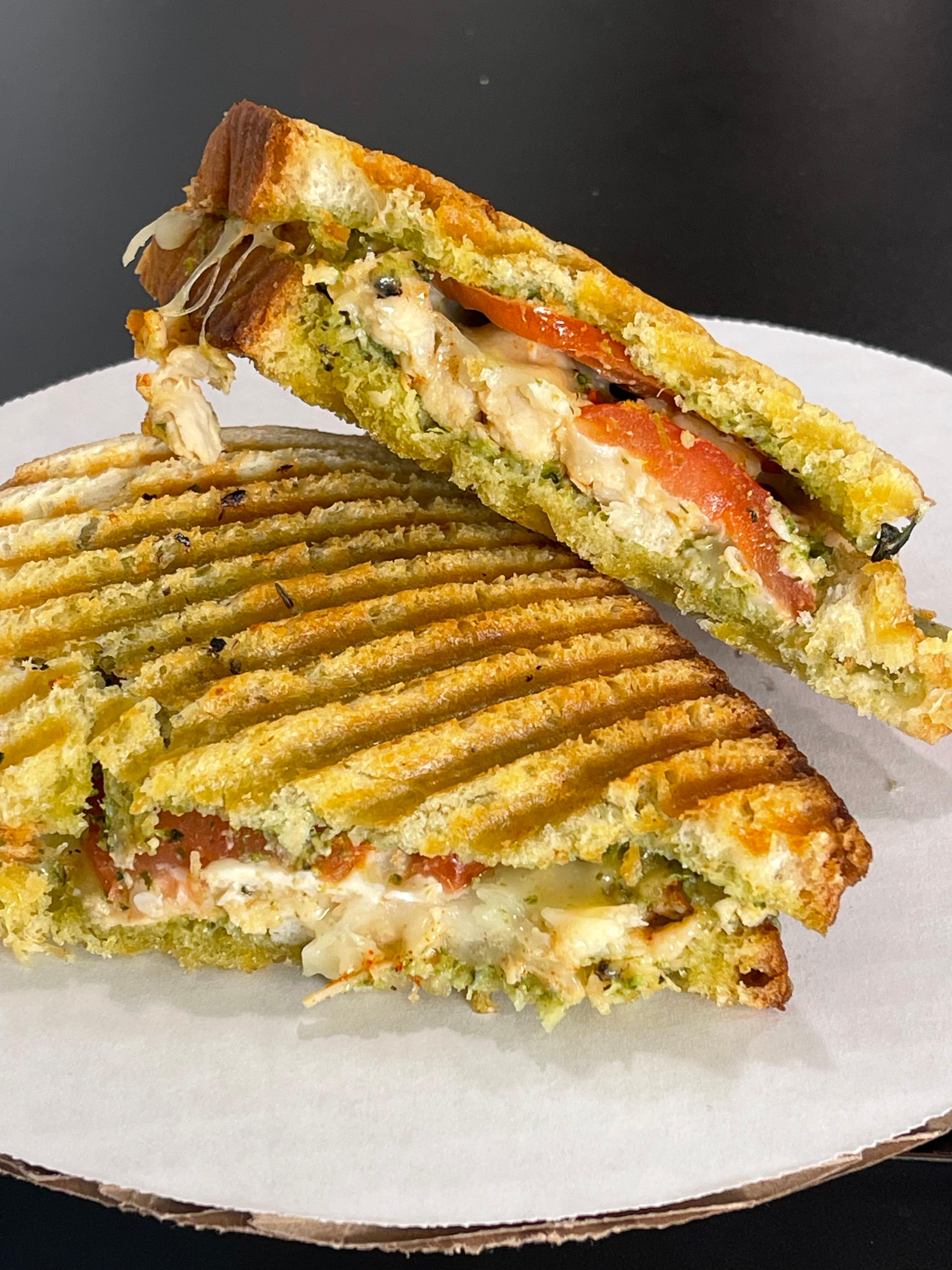 Rustic Chicken Pesto Panini