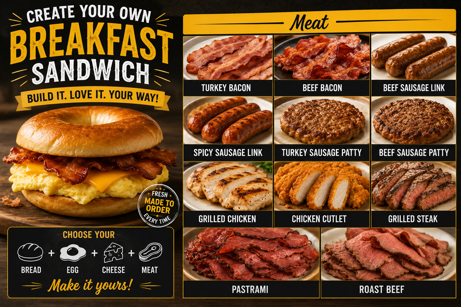 Create Your Own Breakfast Sandwich-featured